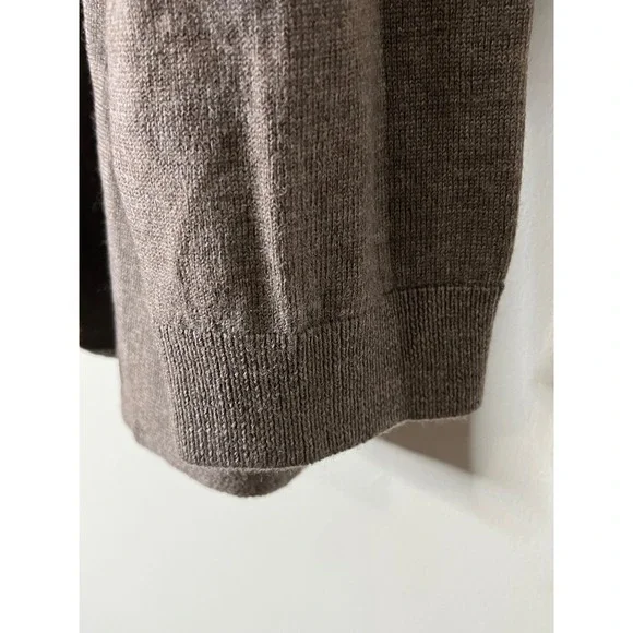 Ellen Tracy Women XL Ext Fine Merino Wool Cowl Neck Buckle Sweater Brown READ - Picture 4 of 7
